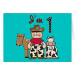 Cowboy First Birthday Invitation Greeting Cards