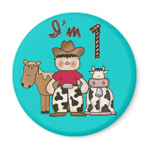 Cowboy  First Birthday Magnets