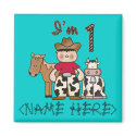 Cowboy First Birthday - Personalized - Customized magnets