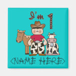Cowboy First Birthday - Personalized - Customized Refrigerator Magnet