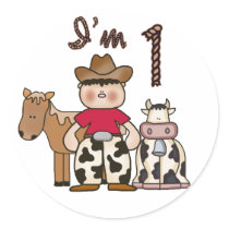 Cowboy  First Birthday stickers