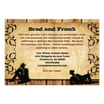 Cowboy Grooms Custom Gay Wedding Accommodations Custom Invite