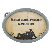 Cowboy Grooms Custom Gay Wedding Belt Buckles