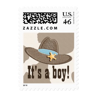 Cowboy Hat Baby Boy Postage Stamps