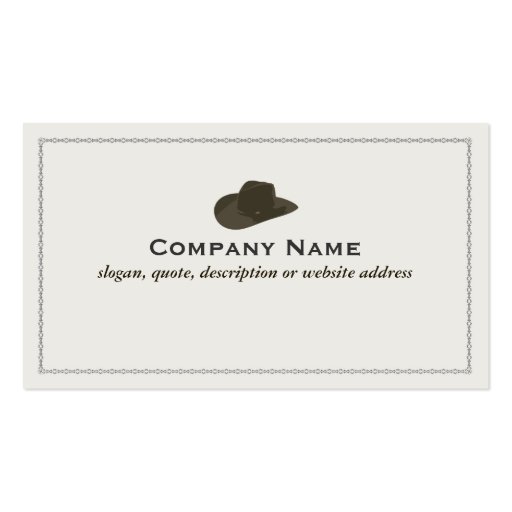 Cowboy Hat Business Card (front side)