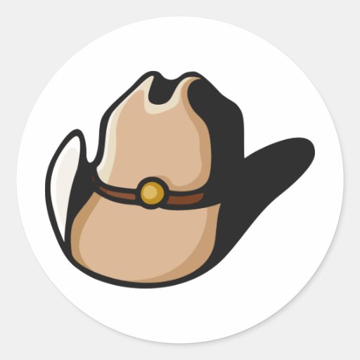 Cowboy Hat Classic Round Sticker | Zazzle