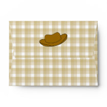 Cowboy Hat illustration. Brown. Envelopes