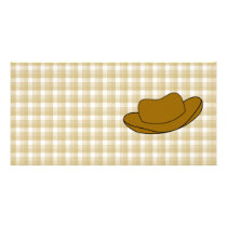 Cowboy Hat illustration. Brown. Photo Card Template