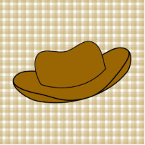 Cowboy Hat illustration. Brown. Photo Sculpture