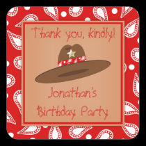 Cowboy Hat Red Bandanna Birthday Party Stickers stickers