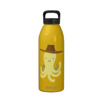 Cowboy Hat Yellow Octopus water bottles