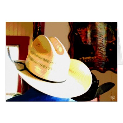 Cowboy Hats at Texas 290 Diner, Johnson City, TX Greeting Card