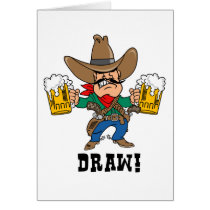 Cowboy Holding Beer Mugs cards