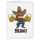 Cowboy Holding Beer Mugs Greeting Card
