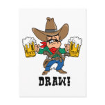 Cowboy Holding Beer Mugs postcards