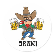 Cowboy Holding Beer Mugs stickers
