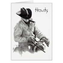 COWBOY,:HORSE art HOWDY CARD
