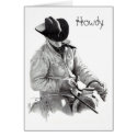 COWBOY,:HORSE art HOWDY CARD