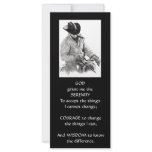 COWBOY, HORSE: ART: SERENITY PRAYER PERSONALIZED RACK CARD