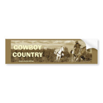 Cowboy Horse & Mule Bumper Sticker
