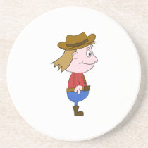 Cowboy illustration. beverage coasters