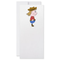Cowboy illustration. full color rack card