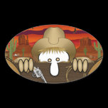 Cowboy Kilroy Oval Sticker stickers