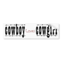 Cowboy Loves Cowgirl Bumper Stickers
