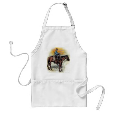 Cowboy n Sunset Aprons by FunGraphix