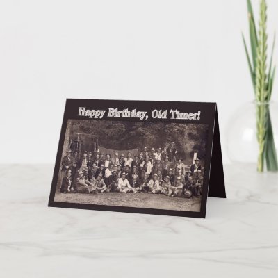 Cowboy Old Timers Happy Birthday Greeting Card by catherinesherman