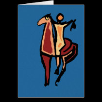 Cowboy on Horse Abstract Picasso Cubism cards