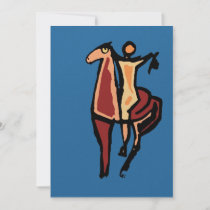 Cowboy on Horse Abstract Picasso Cubism invitations