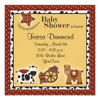 Cowboy or Cowgirl Baby Shower Invitation