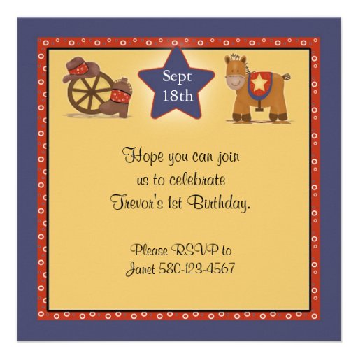 Cowboy or Cowgirl Birthday Party Custom Invites