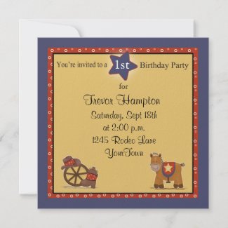 Cowboy or Cowgirl Birthday Party Custom Invites