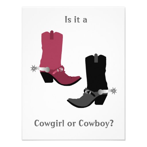 Cowboy or Cowgirl? Gender Reveal Party Invitation