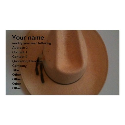 cowboy or cowgirl hat business card templates