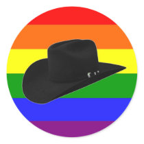 Cowboy Pride Round Stickers