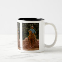 Cowboy raising dust mugs