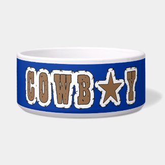 Cowboy Ranch Dog or Barn Cat - Western zazzle_petbowl