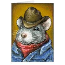 Cowboy rat greeting cards