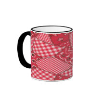 Cowboy Red Bandana Full Wrap Ringer mugs by Westernpalamino Cowboy Red Bandana Full Wrap Ringer mugs