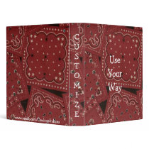 Cowboy Red Bandana Print Notebook Binder