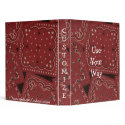 Cowboy Red Bandana Print Notebook Binder