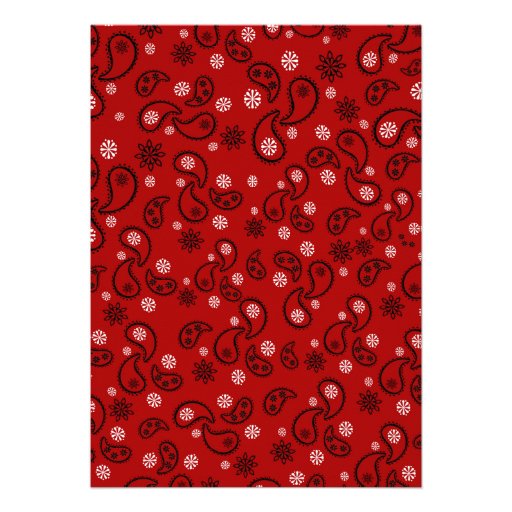 Cowboy Red Paisley Baby Shower Invite