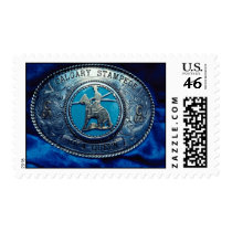 Cowboy rodeo trophy buckle, Alberta, Canada Postage Stamp