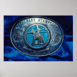 Cowboy rodeo trophy buckle, Alberta, Canada Posters