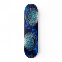 Cowboy rodeo trophy buckle, Alberta, Canada Skate Boards