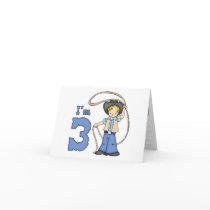 Cowboy Roper 3rd Birthday Invitation cards