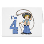 Cowboy Roper 4th Birthday Invitation Greeting Card